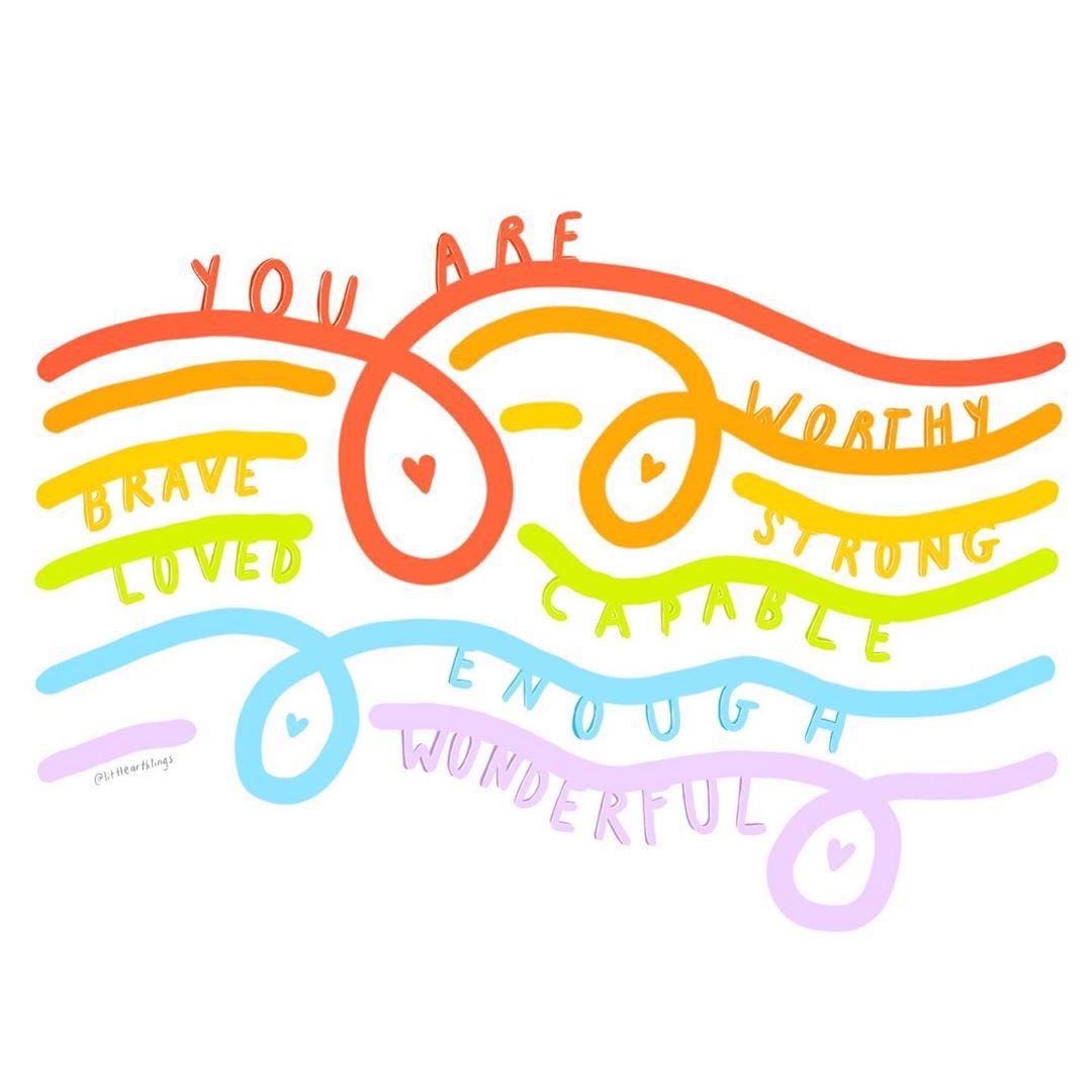 You are brave, loved, worthy, strong, capable &amp; wonderful. You are enough, just as you are

Image: etsy.com/ca/shop/little…