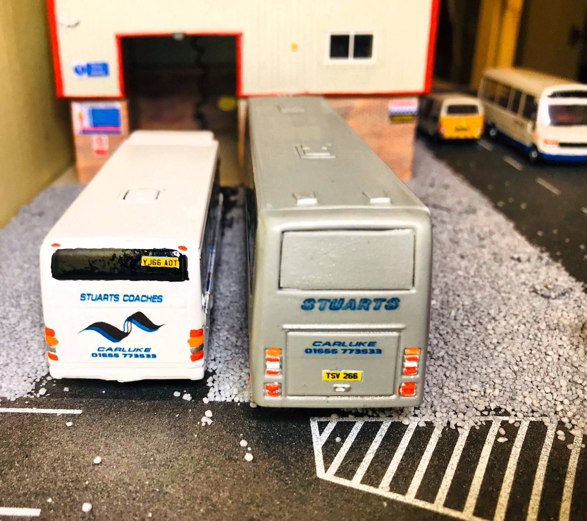BusModelScot's tweet photo. In time for the #ModelBusScotland meet today, I finished these two @Stuarts_Of_C models. A @vanhool #Alizee and @Optaregroup #Solo https://t.co/WyajlXgg91