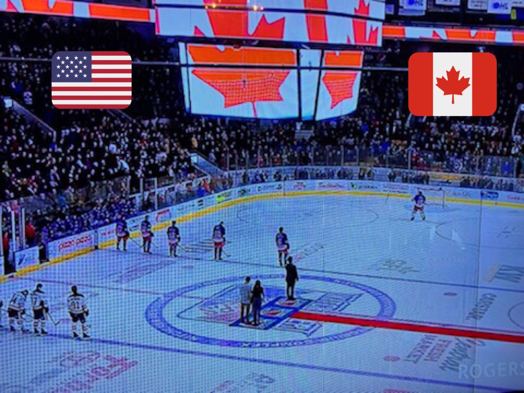 BrianDuyn's tweet photo. I had the honour of singing the National Anthems at the @OHLRangers game on Friday night. I’m happy to tweet that the Rangers won and clinched a playoff spot. BTW you should always hold the mic in your support hand 😉. @WRPSToday #thesingingcop #Canada #USA #OHLRangers #hockey https://t.co/u7ANVter8U