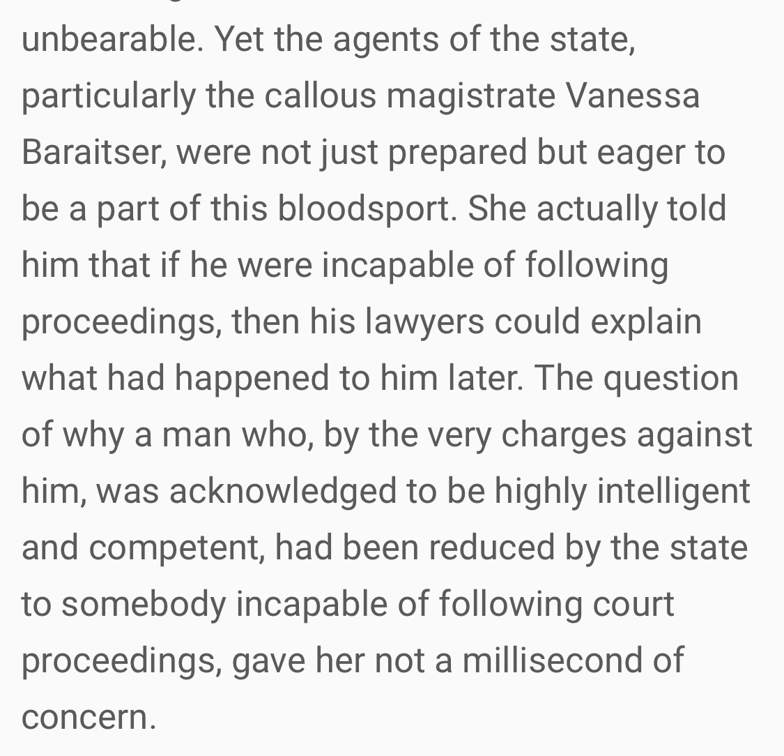 Another excellent article worth reading (particularly by those preparing to attend  #JulianAssange ‘s extradition trial tomorrow or to join one of the protests globally), is  @CraigMurrayOrg ‘s poignant account of the harrowing October hearing.  https://www.craigmurray.org.uk/archives/2019/10/assange-in-court/6/