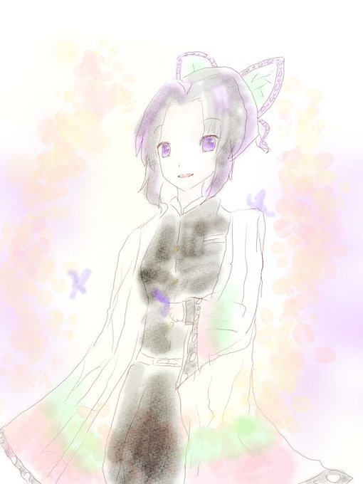 わーさんがTwitterに投稿した胡蝶しのぶ(鬼滅の刃)のイラスト。