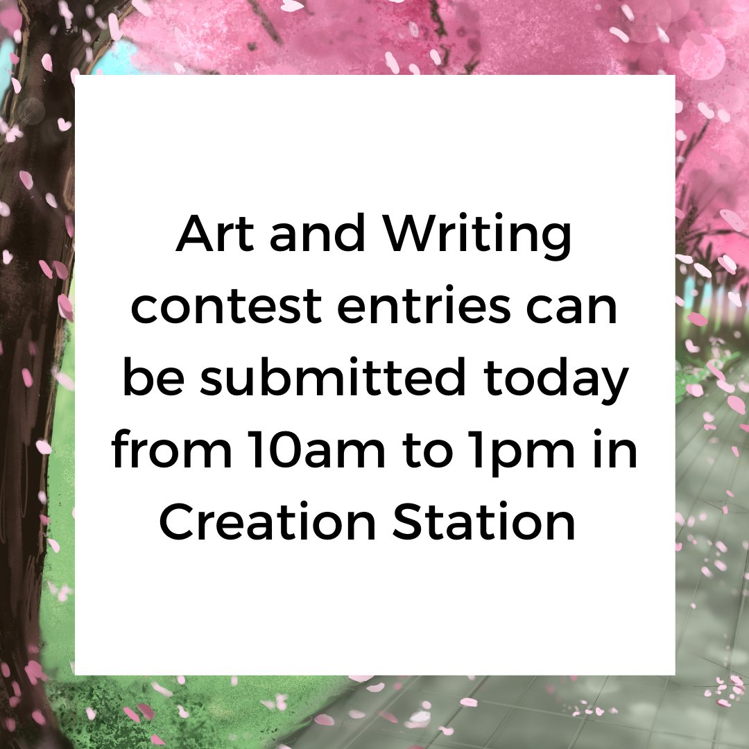 MiyakoCon's tweet photo. Art contest entries may be created and submitted at Creation Station 10 am to 1 pm. Supplies provided, including Copic markers (2 at a time, in room only). Prizes awarded at 3:30 https://t.co/Iwj4xy3C8w
