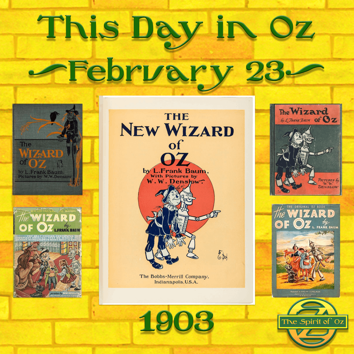 TheSpiritofOz's tweet photo. This Day in Oz: Feb, 23, 1903,
The rights to the original OZ novel are acquired by The Bobbs-Merrill Co. and retained until it passes into the public domain in 1956.
#oz #wizardofoz #thewizardofoz #thenewwizardofoz #thewonderfulwizardofoz #ozbook #ozbooks #lfrankbaum #baum https://t.co/krSjN0HGUF