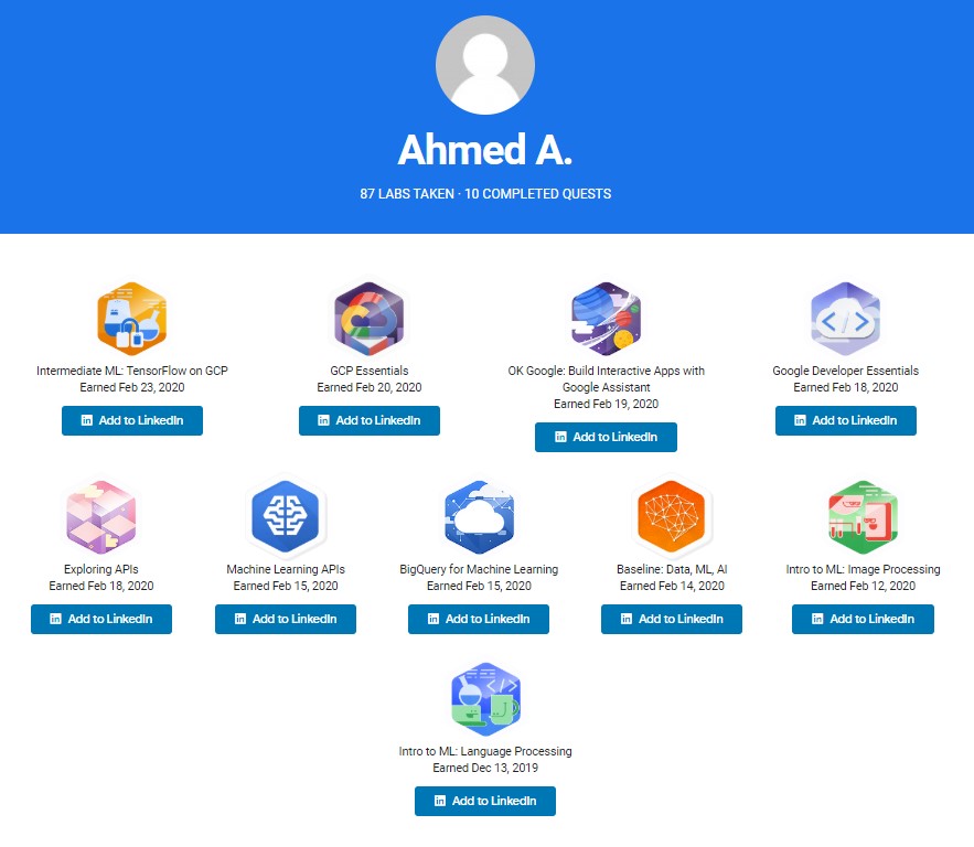 AhmedAdel275's tweet photo. It only took me 2 weeks to finish 10 assignments on
@qwiklabs
and I finish #MENA30DaysOnAssistant
Thanks to :
@GoogleArabia
@googledevs
@abid_salim
@Omranic
@DscCIC
profile link: https://t.co/TOIeqeaTy6 https://t.co/4Kk5c12c2A