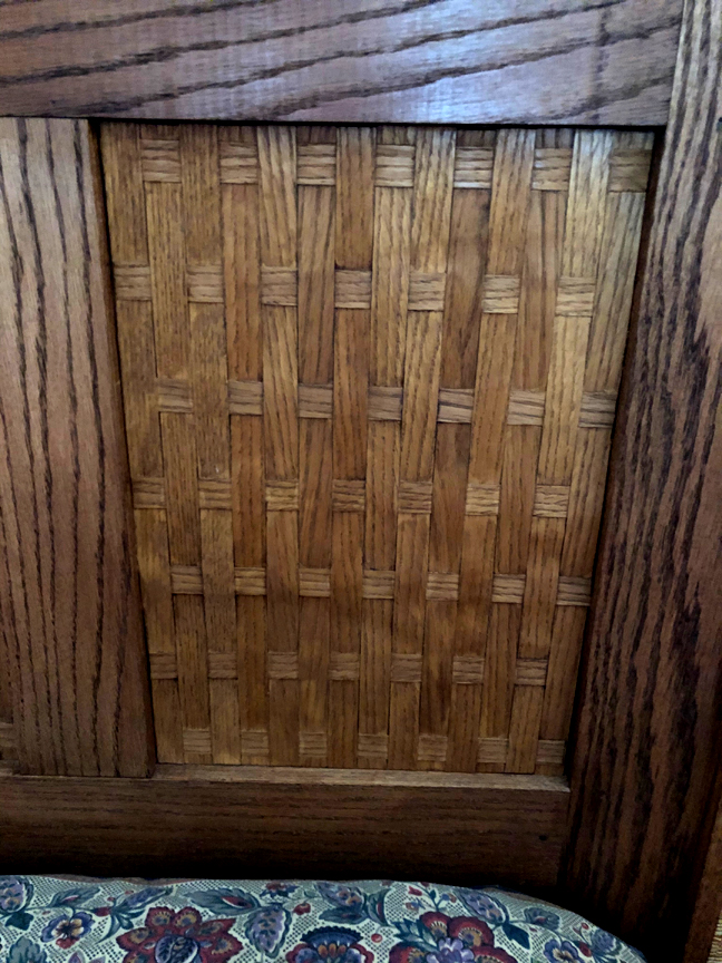 TimSchoenbachl1's tweet photo. @scotsmanco Inspired by your headboard caning in a previous episode I "wove" some birch veneer edge banding strips to create inset panels for a headboard.. https://t.co/5fy6OhRmsn
