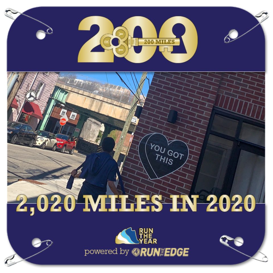 Ran 9 miles this morning w/o my knee giving out 💪🏽 And crossed the 200 mile threshold #runtheyear2020