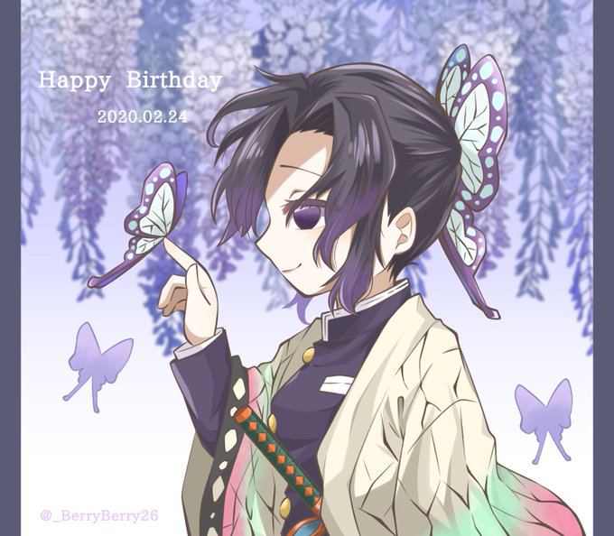 なつめさんがTwitterに投稿した胡蝶しのぶ(鬼滅の刃)のイラスト。