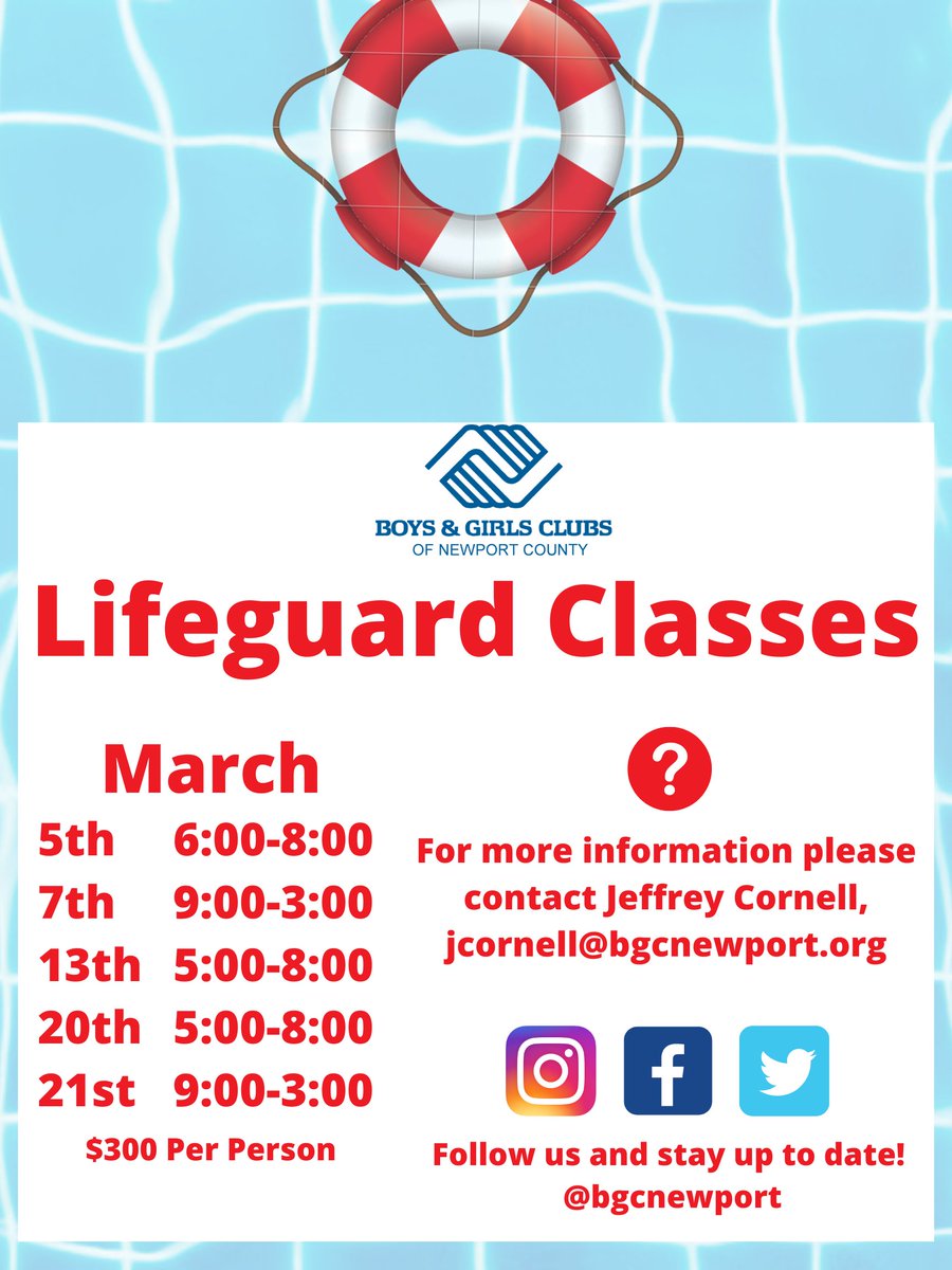 Lifeguard Class Schedule is out now! Sign up before it's full!