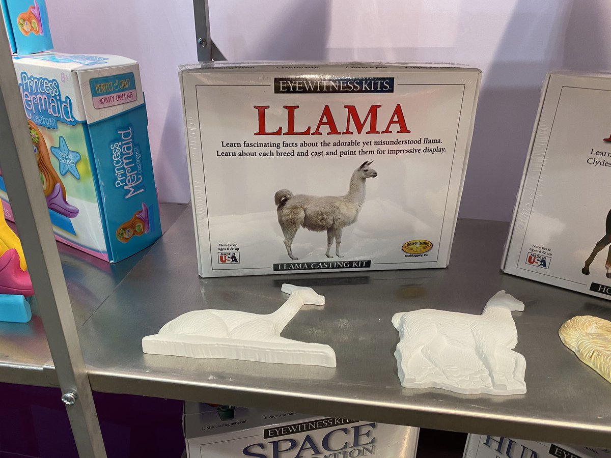 SDToyz's tweet photo. Check out some of the new #PerfectCraft kits we’re introducing at the #ToyFair2020: cast and paint your favorite #Dog breed, #Cat breed. #FairyGarden #SteppingStones #SweeHeartStone... and #Llamas! Yes, we finally have a PerfectCraft LLAMA kit... #creativity #imagination #arts https://t.co/KN9ULsS3dH