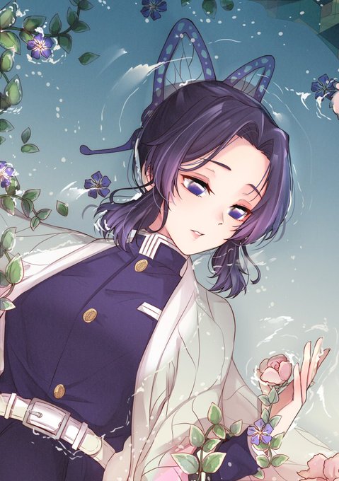 キャロット🥕さんがTwitterに投稿した胡蝶しのぶ(鬼滅の刃)のイラスト。