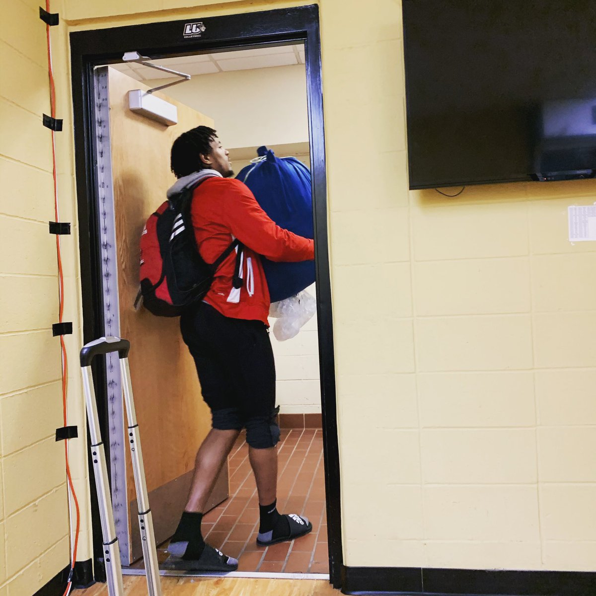 He scored his 1,000 point on Thursday.

He had a career high 34 points &amp; 15 rebounds on Saturday in a Conference road win.  

He is carrying our dirty jerseys to the bus. 

We have 15 other guys who would do the same.

The Culture of our program continues to grow.