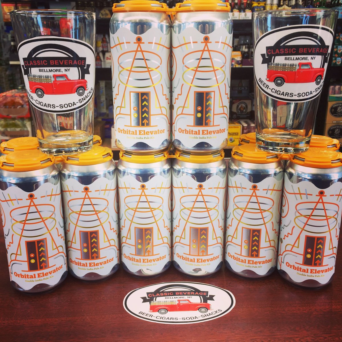 BeverageClassic's tweet photo. At 8.3% ABV Orbital Elevator is a Double IPA brewed with oat malt and flaked oats for a fluffy mouth-feel. Hopped with Mosaic, El Dorado, and Simcoe for a tropical and fruity pebble paradise of hop flavors. Available in 16oz 4pk cans at Classic Beverage.   #doubleipa #vermontipa https://t.co/RnRxaqZ0jm