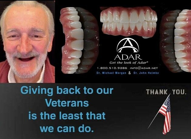 pinhasadar's tweet photo. On this past Veteran's Day, we gave one amazing and very deserving Veteran a new smile! ⠀
call: (800)510-9286 email: info@adar.net⠀
⠀
#AdarDentalNetwork #PinhasAdar #DrJohnHeimke #DigitalDentistry #DominateDontCompete #AdarDental #GetTheLookOfAdar® #… https://t.co/0IH3yaIXwr https://t.co/gK1U0y9VSw