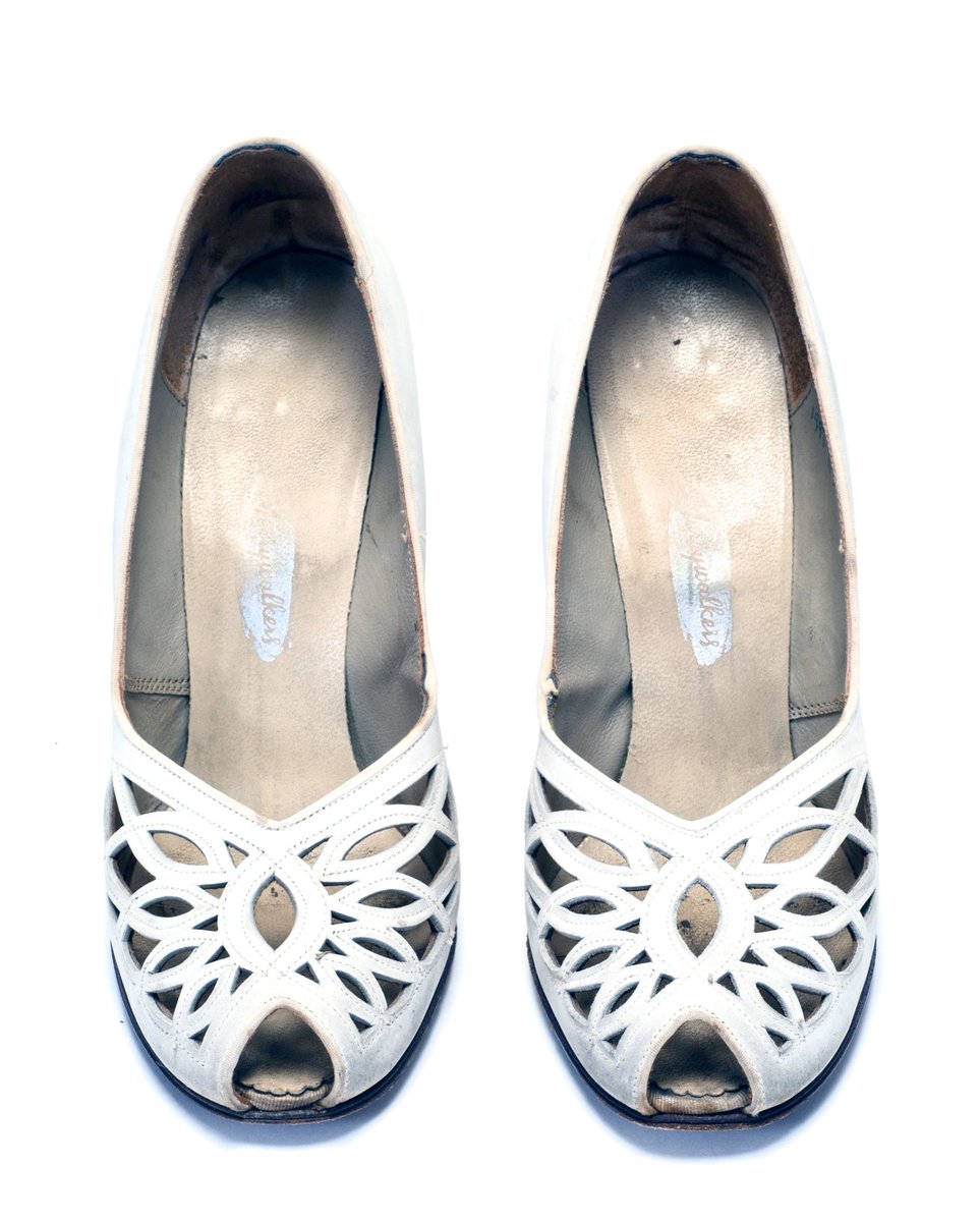 TheBowesMuseum's tweet photo. The #18century #pinksilk and silver thread ones, the #opentoe #1955 #Merrywalkers ones, the #BritishMade #satin 1934โs shoes or make a #fashionstatement with a pair like these #19century royal blue cotton sateen ankle shoes with rosettes? https://t.co/rvZV3F8O0z