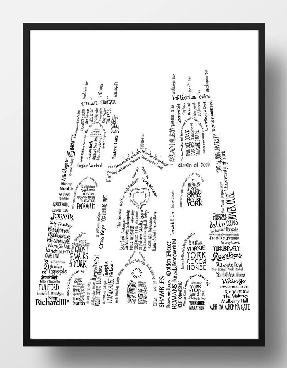 York Minster Print
Made up of words all associated with York. Places, street names, people, shops..
The framed version is delivered locally.
Also I have a sale on until the end of Feb!
etsy.com/uk/shop/EHarri…