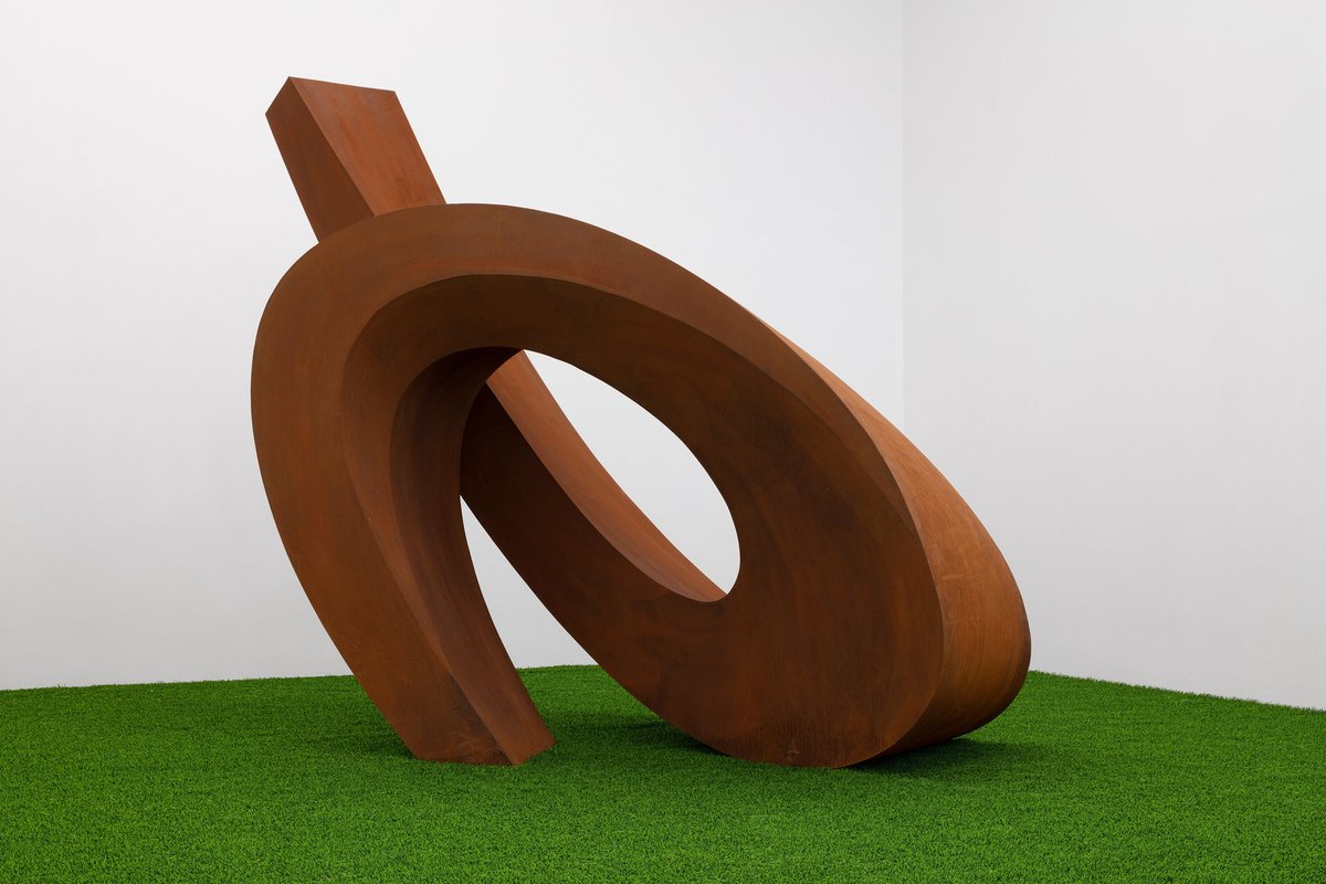 Sculpture by American artist Beverly Pepper, 1960s-2010s, known for her large-scale work with steel. She passed away earlier this month.
