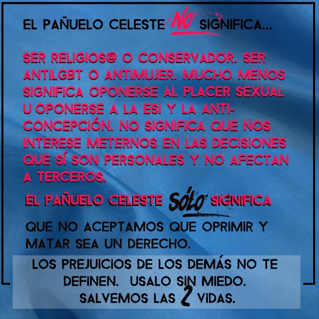 En vistas de un debate inminente, nos pareció importante recordar esto.
Sentite libre de usar tu pañuelo! 
#provida #promujer #libertad #legalóilegalmataigual #feminismo #feminismoprovida #Feministasdelanuevaola #olaceleste #NoAlAborto #noalacensura #libresnosqueremos