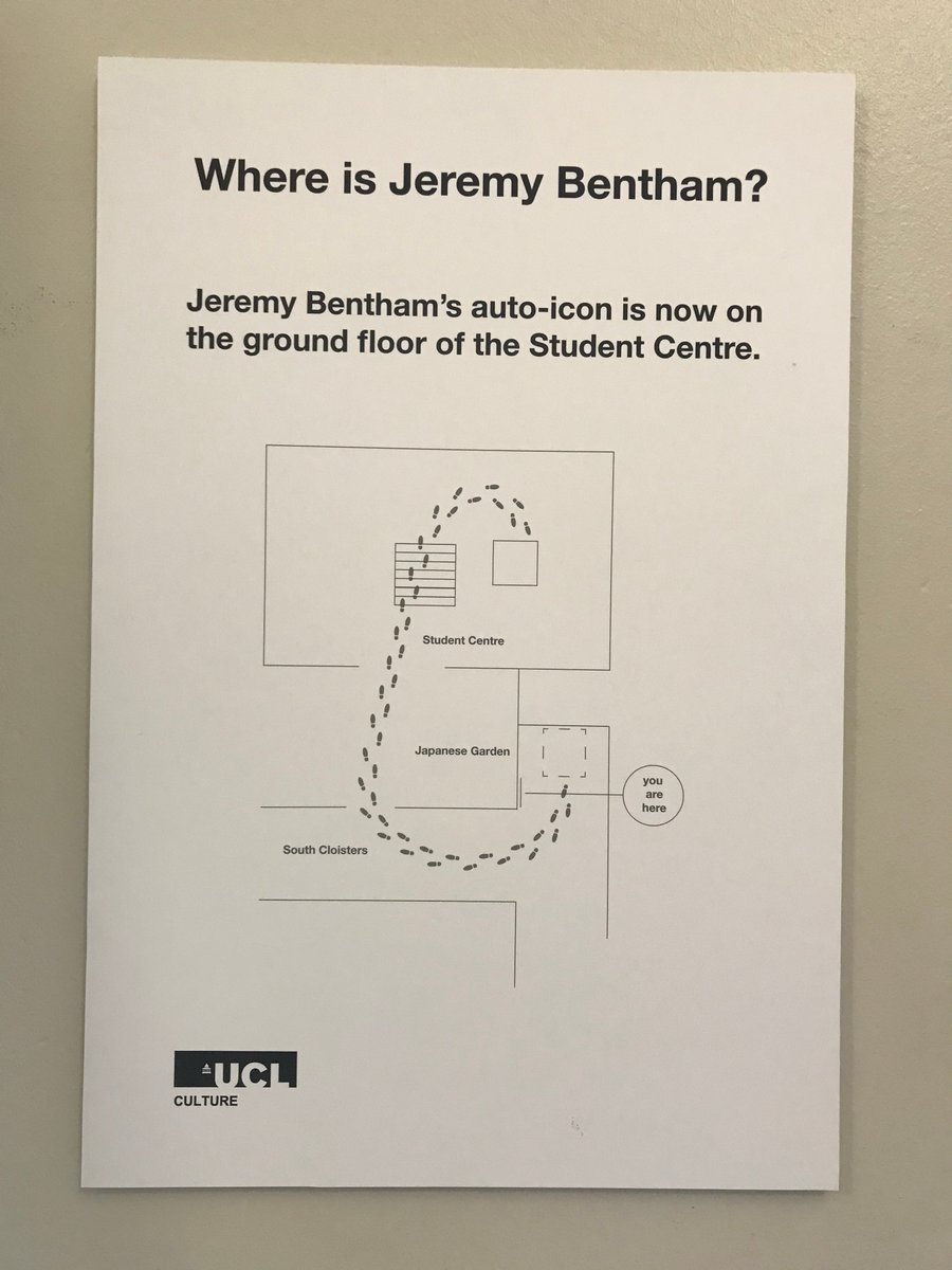 But they've added this "Where is Jeremy Bentham?"sign, whose directions I dutifully followed. 3/