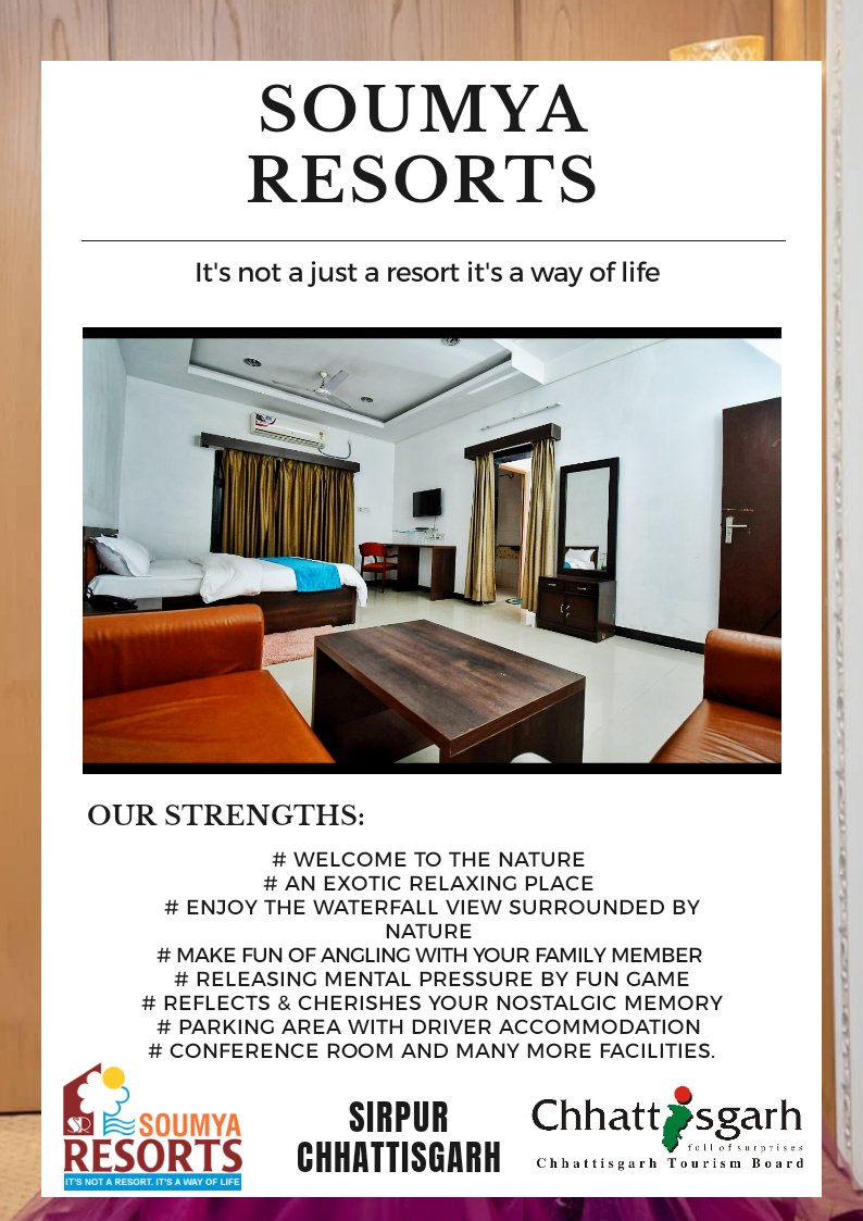 Soumyaresort's tweet photo. Live for real Soumya Resorts
#soumyaresort #soumyaresortsirpur #sirpur #Sirpurchhattisgarh #chhattisgarh #chhattisgarhtourism #tourism #besttouristplace #travel #bestincg #photography #Raipur #morraipur #wahraipur #wahsirpur #sirpur #resort #buddhism #lakshmanmandir #freshpic https://t.co/jtMIKVeAg5
