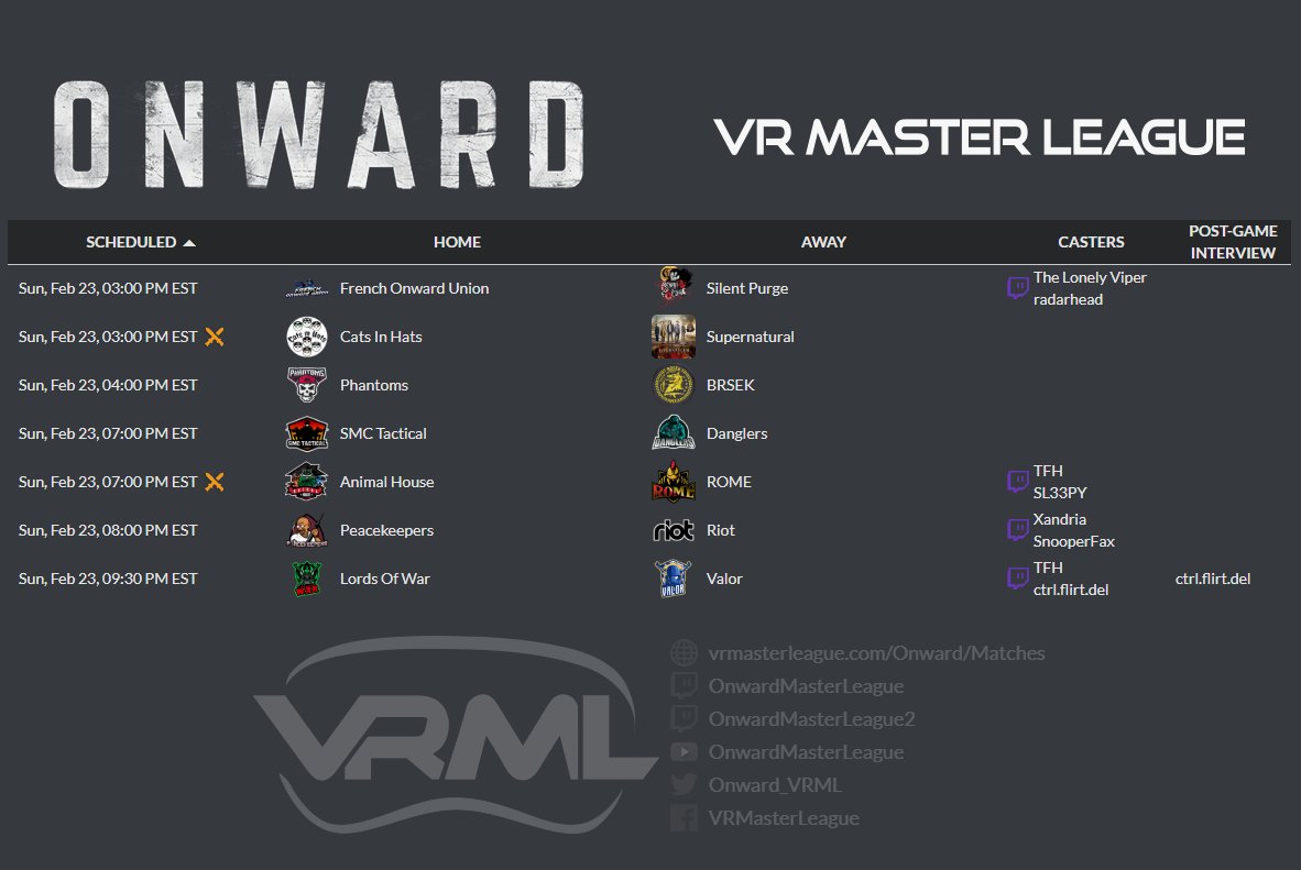 Onward VR Master League tweet media