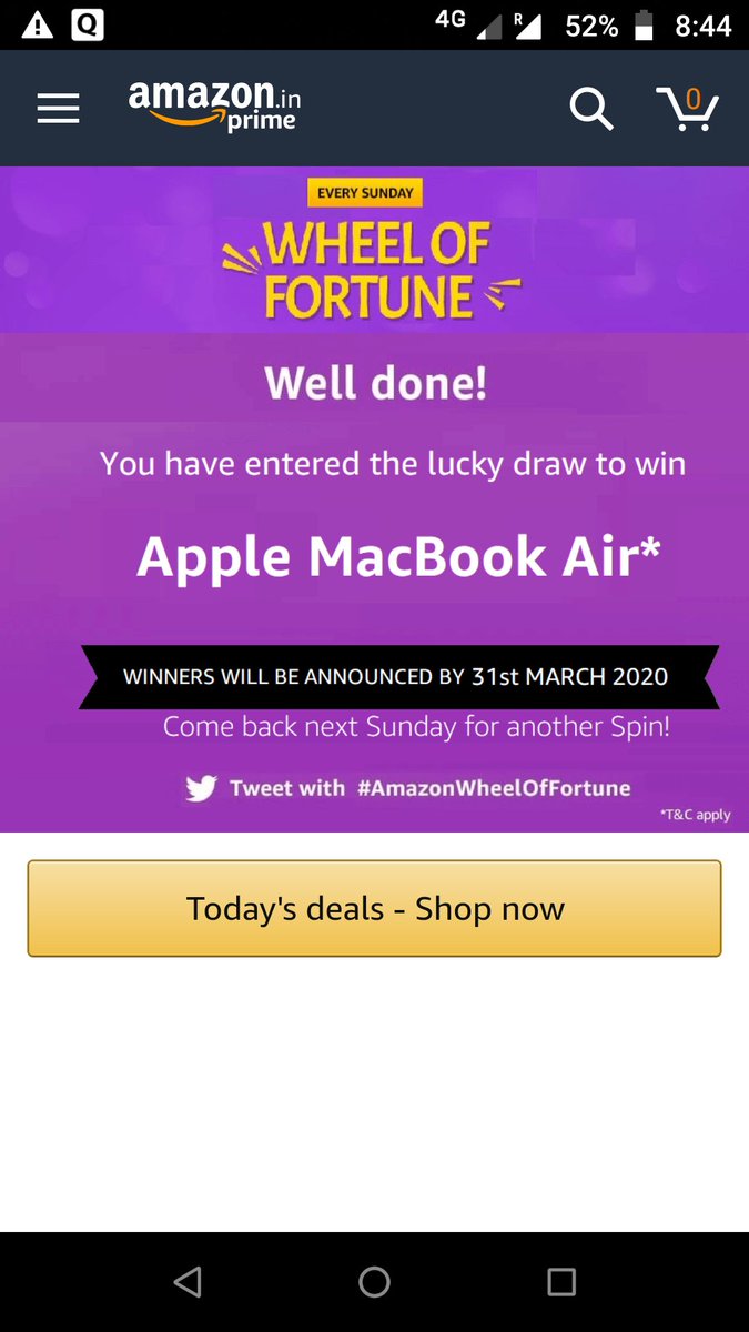 #AmazonWheelOfFortune
Wish to win..
Radha g. : Amazon id name.