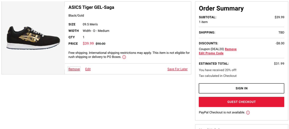 asics tiger discount code