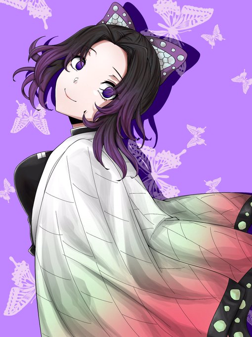山門さんがTwitterに投稿した胡蝶しのぶ(鬼滅の刃)のイラスト。