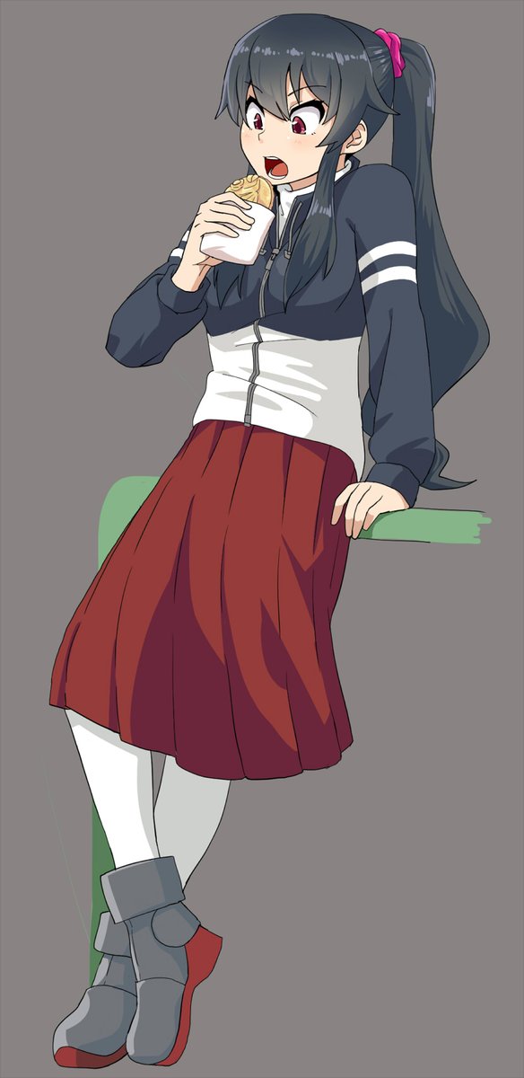 たい焼きを食べる矢矧姉貴 こぞうのイラスト