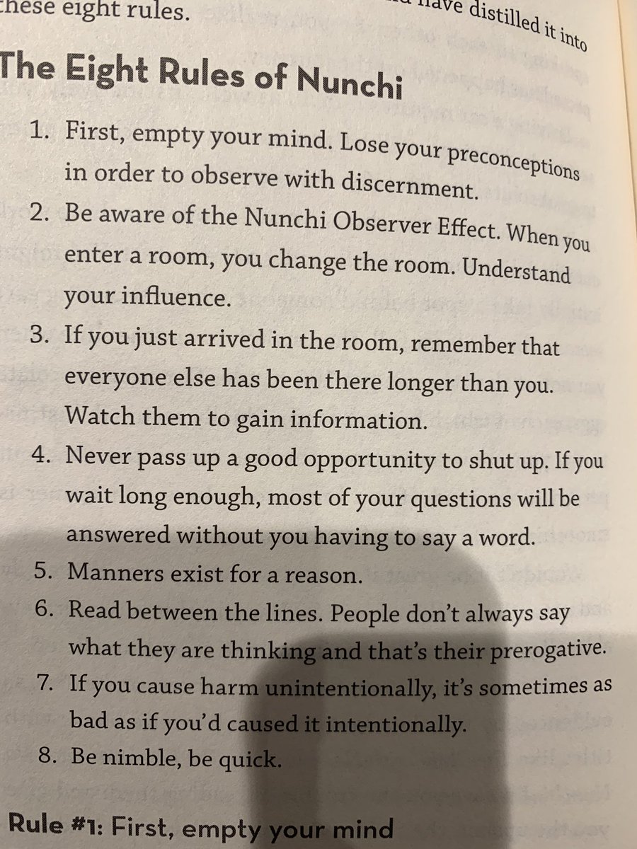 What is Nunchi? The art of listening which I find hard to do when there is so much to get done. Rule number 4- “Never pass up a good opportunity to shut up.” Love it and I need to practice it more.