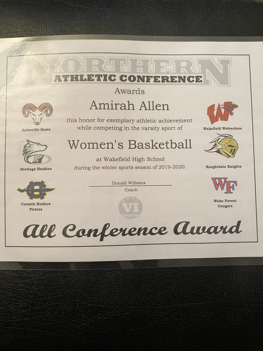 Congratulations to Amirah Allen for the NAC VI All Conference selection. <a href="/amirahballen/">amirah allen</a> <a href="/whsgirlsVhoops/">Wakefield High School Women's Basketball</a>