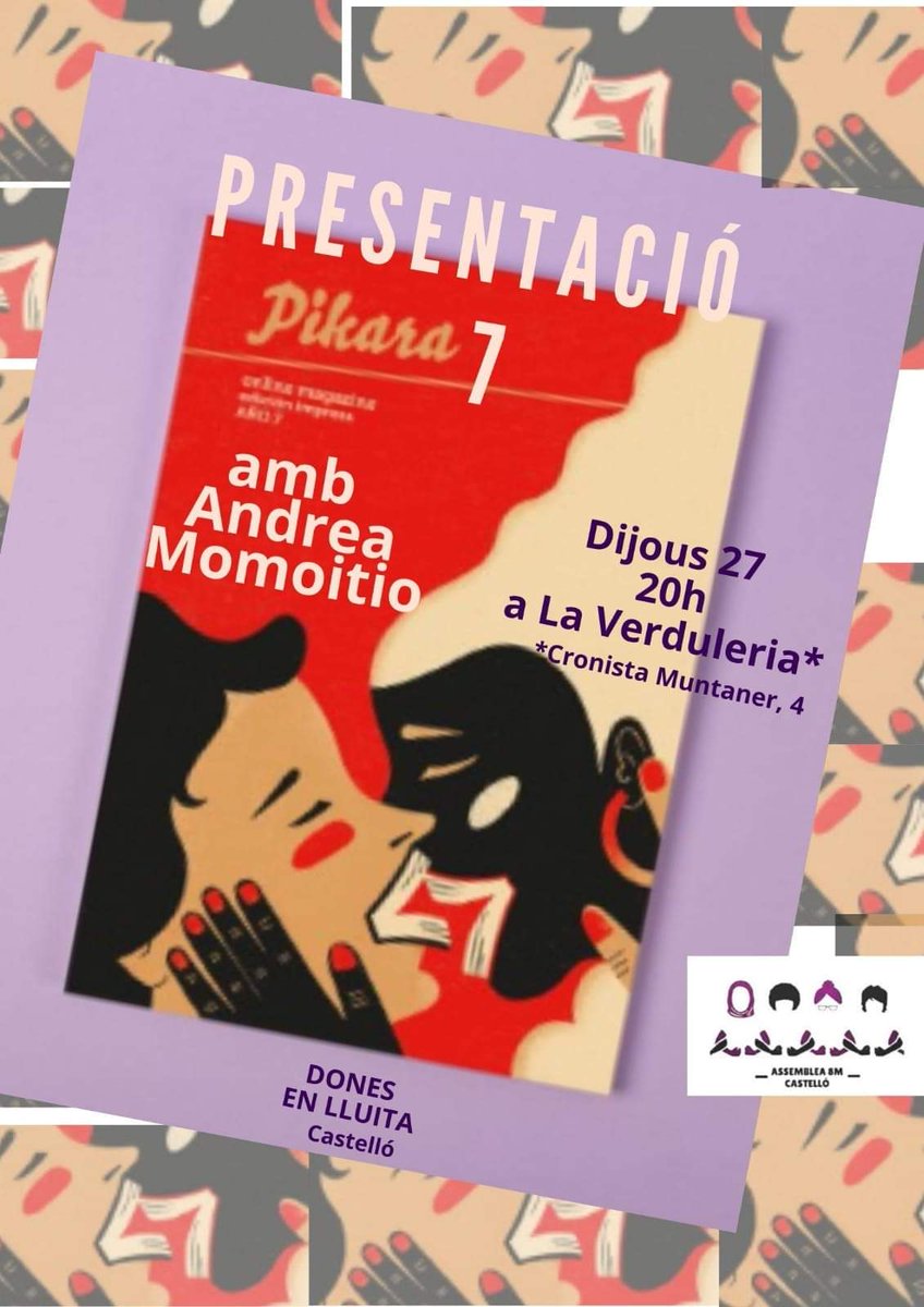 LaVerdu_eca's tweet photo. Dones en Lluita i l'assemblea feminista 8M us conviden a la presentació de l'últim número de @pikaramagazine !!! https://t.co/JtZDdRWlcx