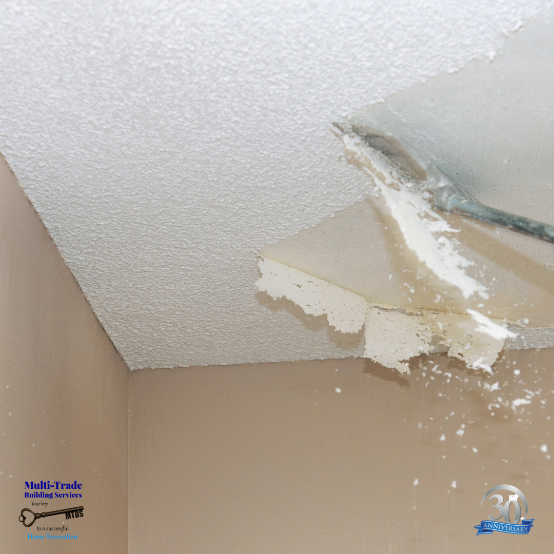multitradebldg's tweet image. Hate the popcorn on your ceiling? There are many benefits to having it removed. Click this link to read our blog post on the hazard of popcorn ceiling and the benefits of removing it. bit.ly/2SNB4hY #loveyourhome #popcornceiling