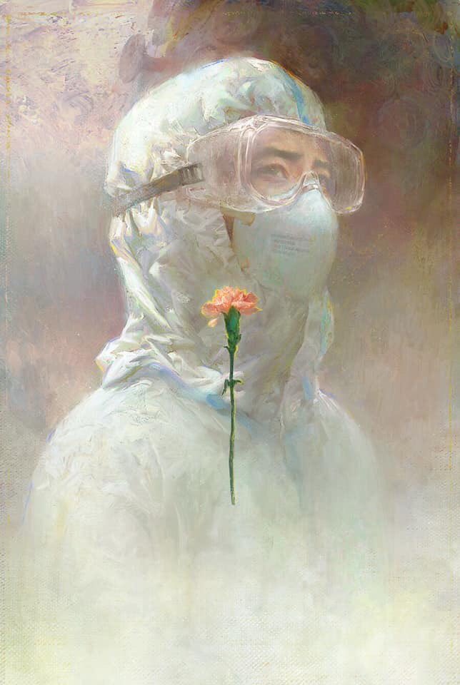 AniShakari's tweet photo. Lovely tribute to all #healthworkers fighting against #coronavirus #CONVID19 outbreak in #China by Chinese artist Guangjian Huang @hgj__art “To the Warriors”🌹👩🏻‍⚕️🧑🏻‍⚕️👩🏻‍🔬🧑🏻‍🔬👨🏽‍🔬
#Heroes #Sheroes

@DrTedros @jameschau @schwartlanderb @PeterASinger @WHO @Elhadj_As_Sy @AmaSande https://t.co/3NoKQWRjIx