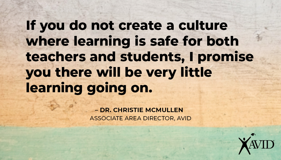 AVID4College's tweet photo. The cultures of our districts, schools, and classrooms impact all learning.
#ThisIsAVID #Education #teaching #teacher #edleadership #CPChat #SuptChat #EdChat https://t.co/uKsSP57q8a