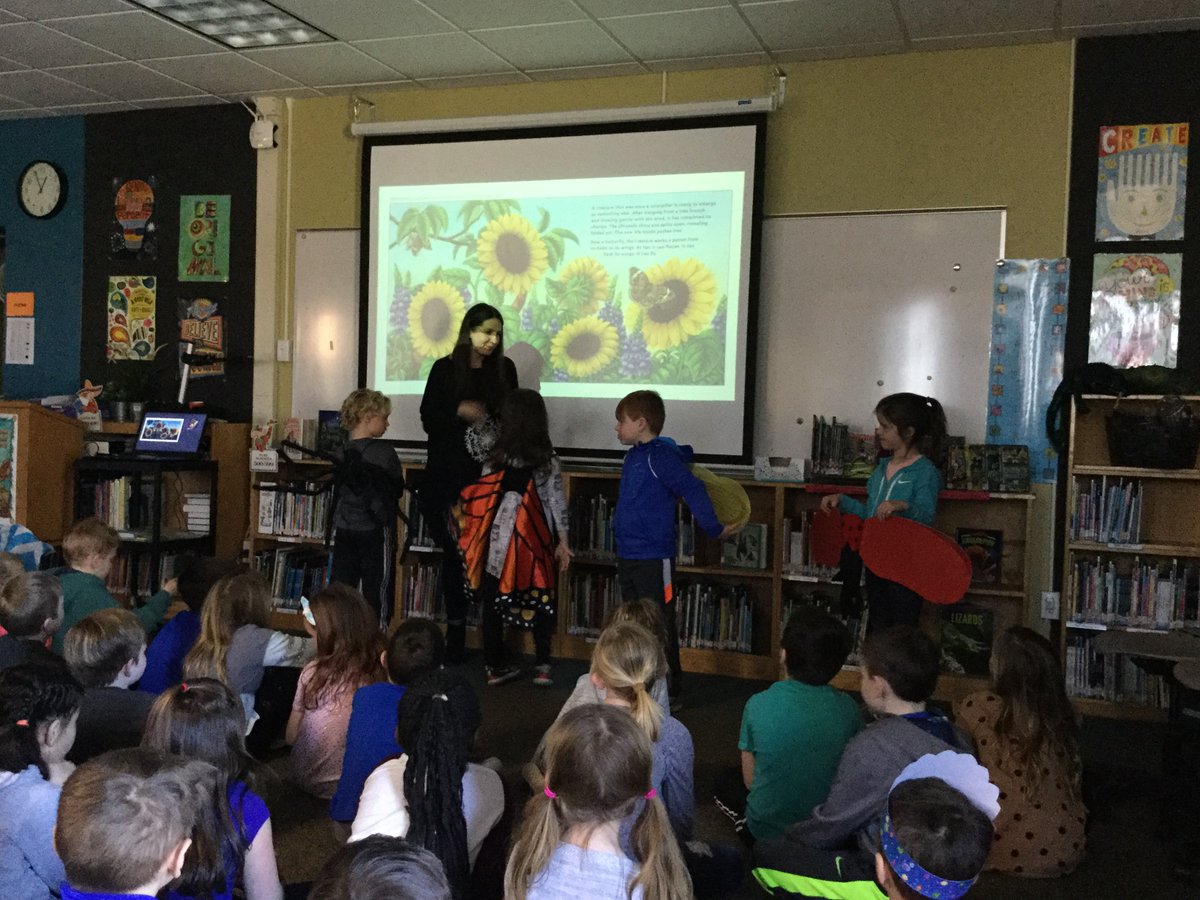 PierceDownerLRC's tweet photo. Pierce Downer first graders were very excited to meet author Natalie Rompella and learn some really cool facts about bugs of all kinds at our Author Fest last week! @natalierompella @PierceDowner @AuthorFest58PTA #dg58libraries #AuthorFest58 #nrompella https://t.co/KAUNxxMLEu