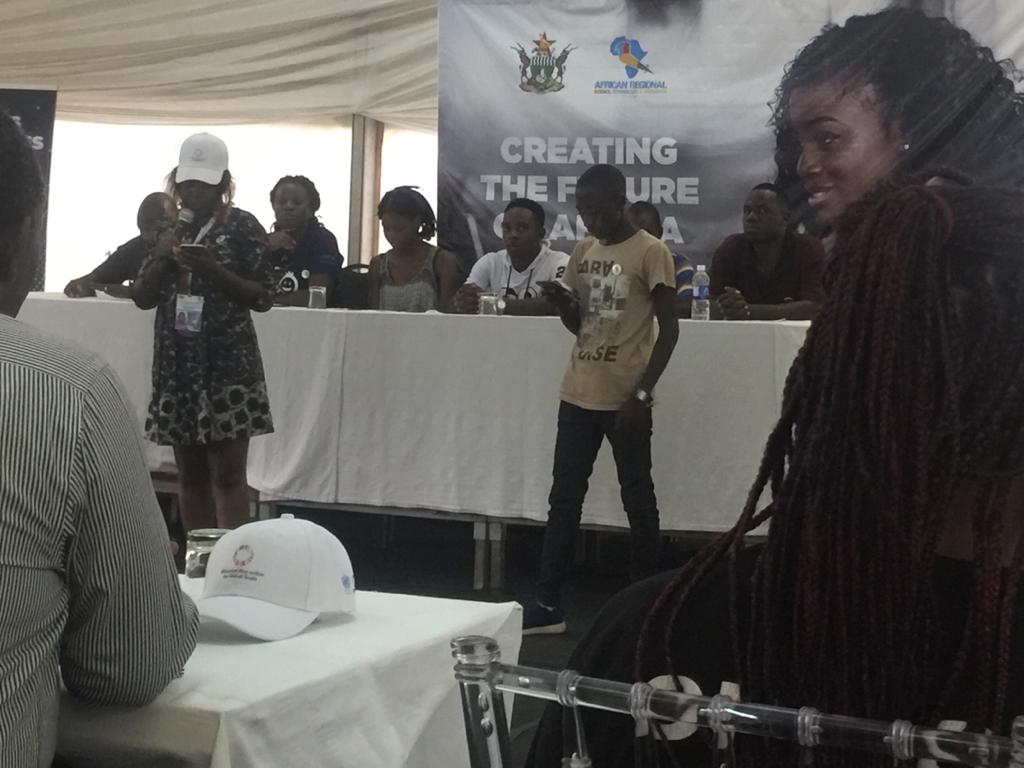 Dr Dorcas Shumba from <a href="/ZimYouthSDGs/">DecadeOfAction#SDGs</a> Harare Chapter pitching the group robotic solution on irrigational mitigation
#ARFSDG2020
#ARTSIvicFalls2020
#YOUTHSDGSZW
#YouthZW
<a href="/ChronicleZim/">The Chronicle</a> <a href="/HeraldZimbabwe/">The Herald Zimbabwe</a> <a href="/zimyouthcouncil/">Zimbabwe Youth Council</a> <a href="/MutowoTariro/">Tariro Mutowo🇿🇼</a> <a href="/womensvoicezw/">Women'svoicezw</a> <a href="/UNZimbabwe/">UN Zimbabwe</a> <a href="/mhtestd/">Ministry of Higher & Tertiary Education ZW</a>