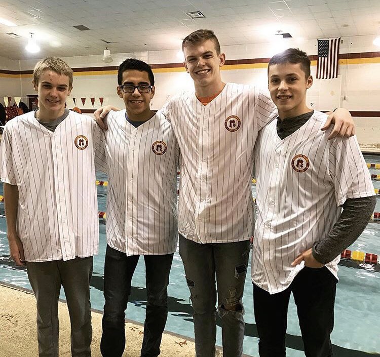 FISH_aquatics's tweet photo. We’d also like to congratulate the McCutcheon 200 freestyle and 200 medley relay teams for qualifying for the state meet! These relays are made up of Fish Boys, Zach Weathers, Jonah McCutcheon, Chase Merrell, Porfi Vasquez, and Bradley Blanchard. Way to represent boys! Good Luck! https://t.co/7X2a0j5eUz