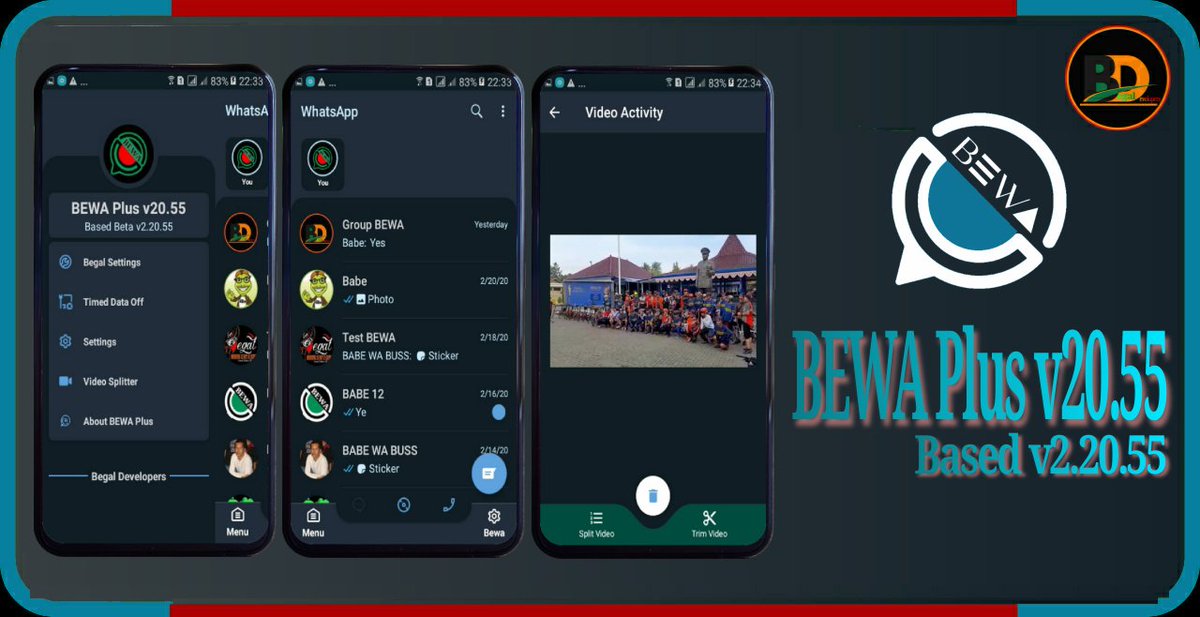 ChannelTheBegal's tweet photo. #Update
#BEWAPlus
#WAMODs
#Beta
New BEWA Plua v20.55 with based v2.20.55 by Begal Developers
Link Download available on Channel The Begal (Telegram Channel):
https://t.co/yyik77eXnZ
We ๐ค U
Thanks for used BEWA Plus
We Gives U Different WAMODs https://t.co/UDera3QU8d