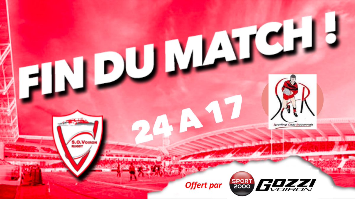 THE MATCH ❤️⚪️ #SOV belle victoire a St Jean Mené de bout en bout du ❤️ du #courage #SOVLeRetour aller #Voiron Je vous l’avez dit #SOV bien vivant #SOV120ans 🎂🎂👍👌👏