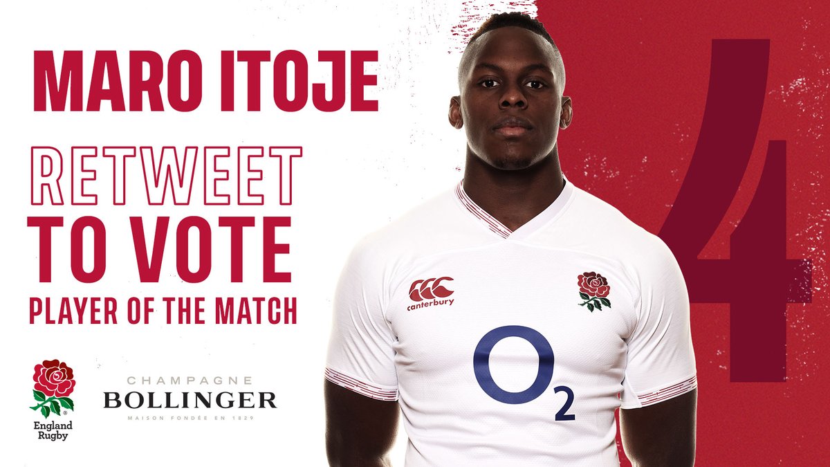 Time to vote for your <a href="/BollingerUK/">Champagne Bollinger</a> Player of the Match 

RT to vote for <a href="/maroitoje/">Maro Itoje</a>