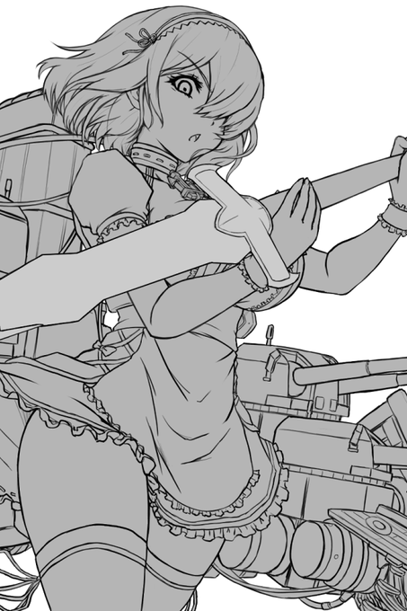 線画描いて満足しそうになってるシリアスなシリアス。
塗りも頑張らないと。#アズールレーン 
