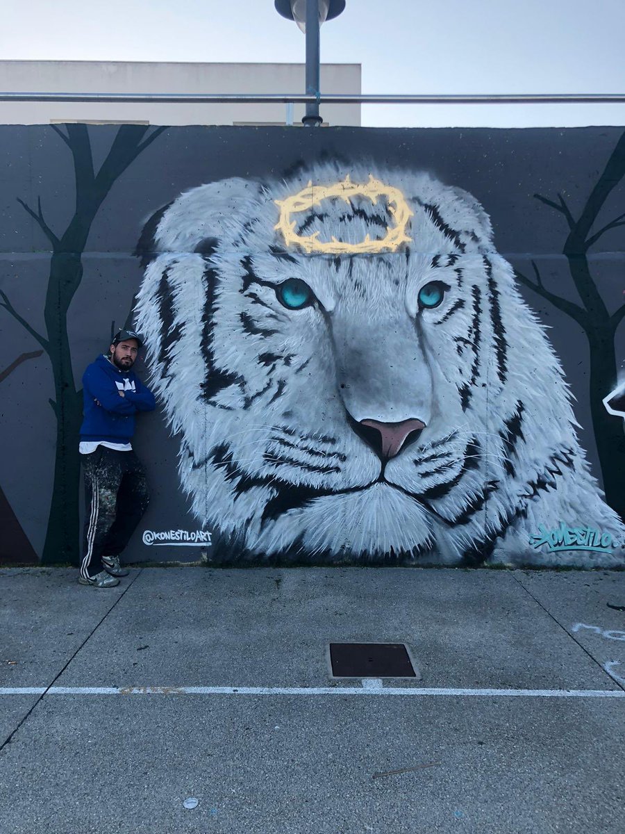 Konestiloart's tweet photo. ‘Clean Soul’ @konestiloart #konestilo #konestiloart #tiger #whitetiger #crown #god #saint #white #gold #turquesa #graff #graffity #art #spray #nbq #nbqpro #animals #redemption #tigreblanco #tigre @nbqcompany #liganacionaldegraffiti https://t.co/DXnPKbQmqE