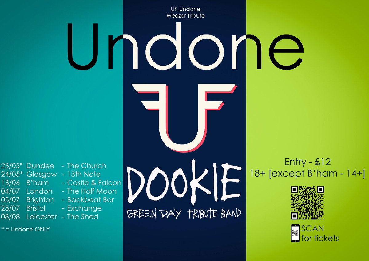 UndoneUK's tweet photo. Check out our recently announced tour dates for this summer, sharing the stage with  #dookie #greenday #weezer https://t.co/qXXd3FX3rK