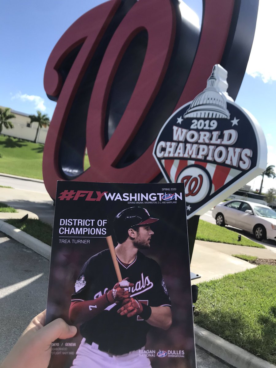 JamesDingell's tweet photo. Reminder. We are the District of Champions! Flying to #SpringTraining, be sure to grab a copy of #FlyWashington at either @Reagan_Airport or @Dulles_Airport!

#NATITUDE @Nationals https://t.co/rsi52xU069