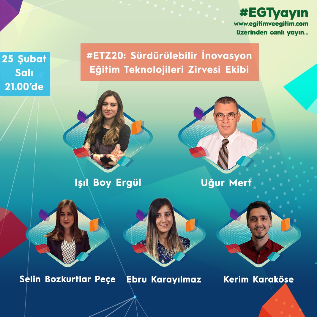 EgitimveEgitim's tweet photo. Bu hafta #ETZ20 ekibi konuğumuz oluyor #EGTyayın da... Hem eğitimde teknoloji kullanımını konuşacağız hem de bu yılki mottosunu etkinliğin...
Sizleri de bekleriz.
25 Şubat Salı, 21.00’deki canlı yayınımızı izlemek için;
https://t.co/6EVala5N9T https://t.co/LsuGJPg8av
