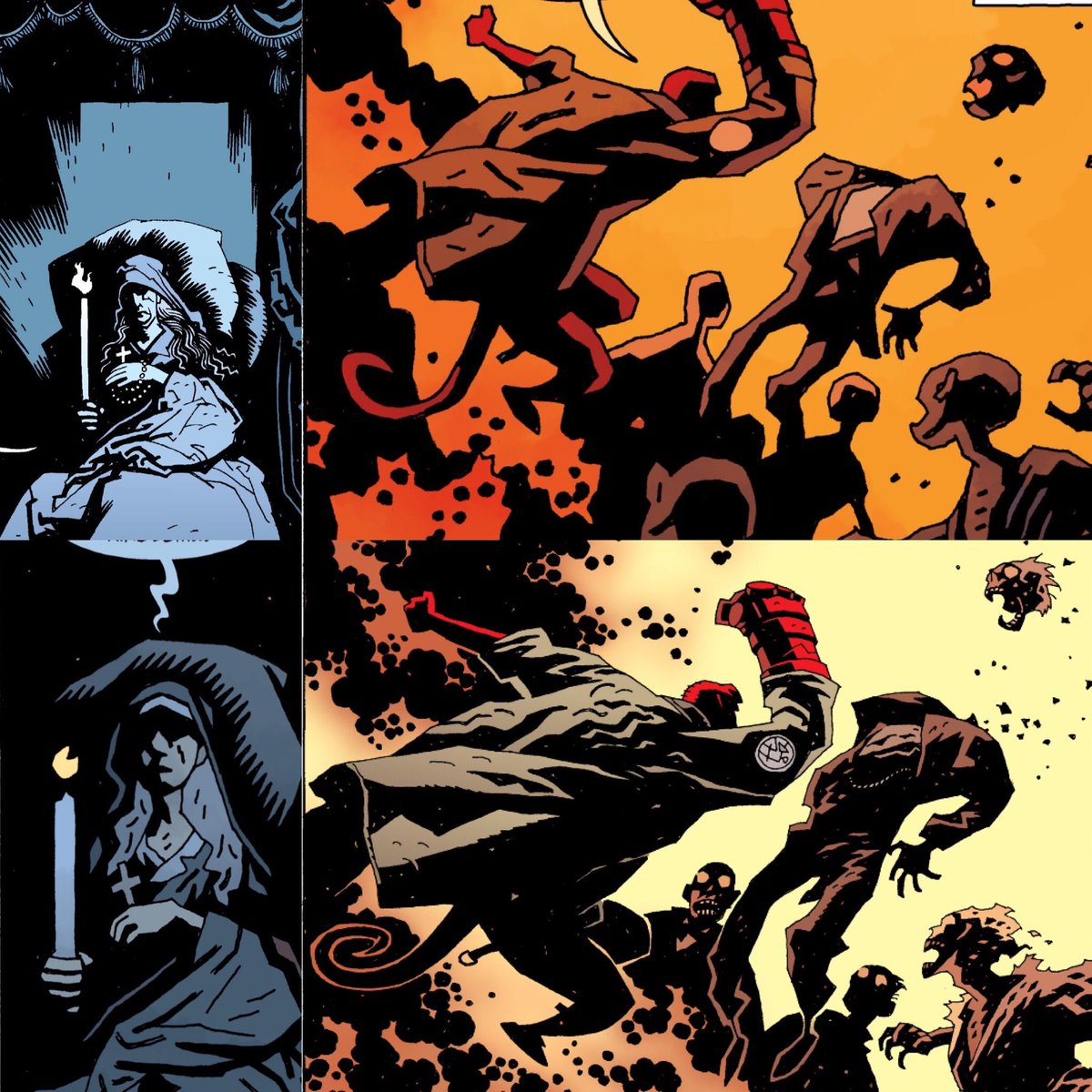 hellboybookclub's tweet photo. We get some great flashbacks as Hellboy tells his origin. We discuss “Hellboy in Hell: The Hounds of Pluto” on this week’s podcast! #hellboybookclub #podcast #hellboy #mikemignola #duncanfegredo #davestewart #jamessinclair #markchiarello #scottallie #clemrobins #hellboyinhell https://t.co/zhDYwuAu9W