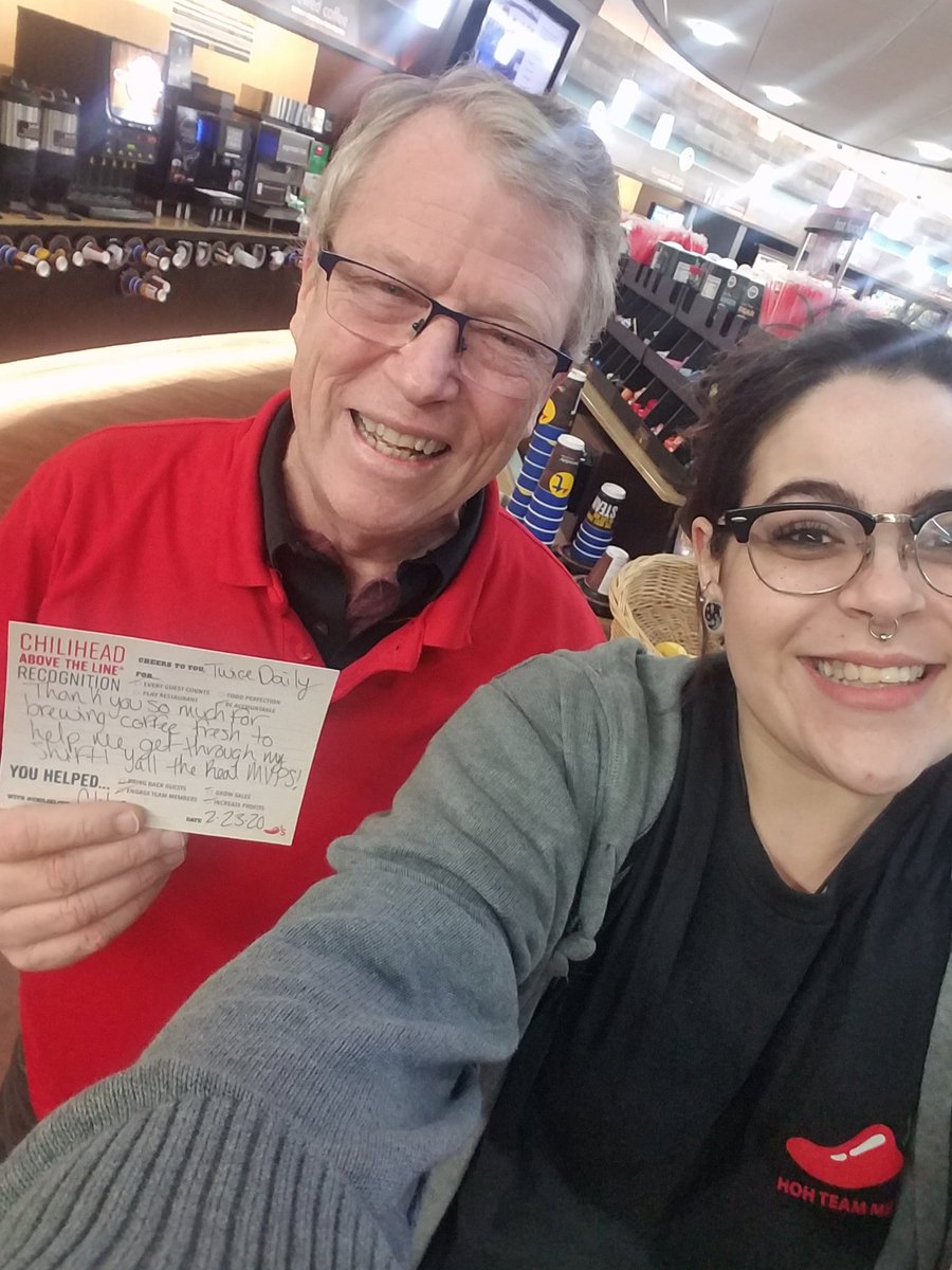 Cmcdaniel99's tweet photo. Mike from @TwiceDailyFresh brewed coffee for me late last night that helped me rock out a Mid/Close. He went above and beyond when one of my amazing team members went to pick me up a pick me up. So much #chilislove for him! Stopped by after work to give him a honorary ATL! https://t.co/EeucZ8IGi2