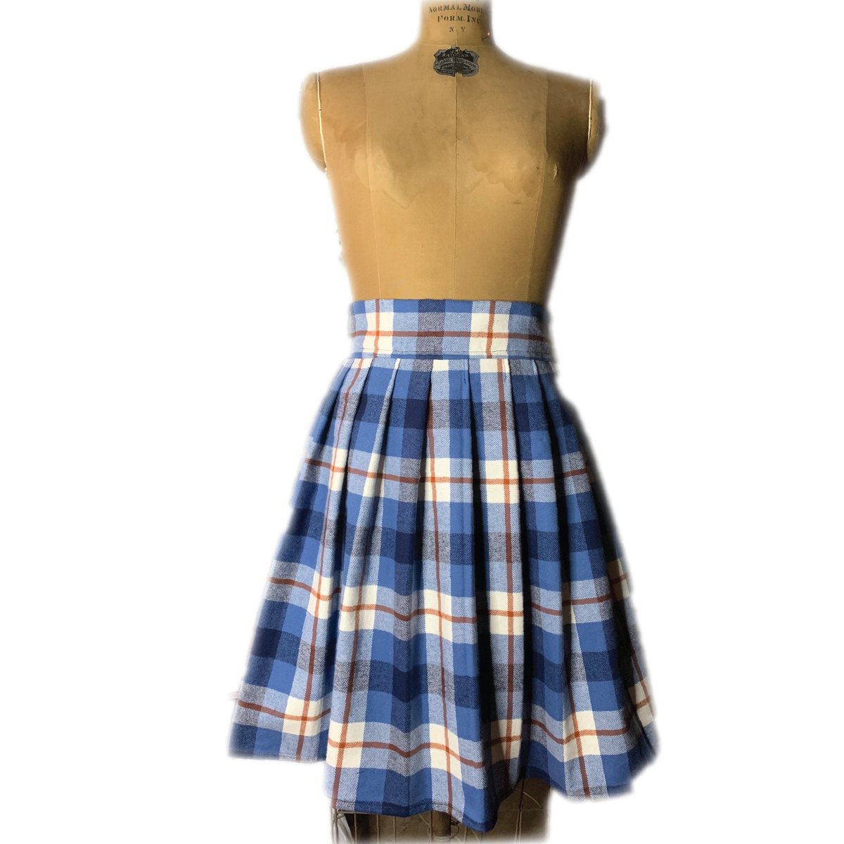Excited to share the latest addition to my #etsy shop: Le Plaid Pleated Skirt Flannel- Blue, Bronze, White- 100% Cotton etsy.me/2Tcg2bT #clothing #women #skirt #blue #plaid #aline #pleats #pleatedskirt