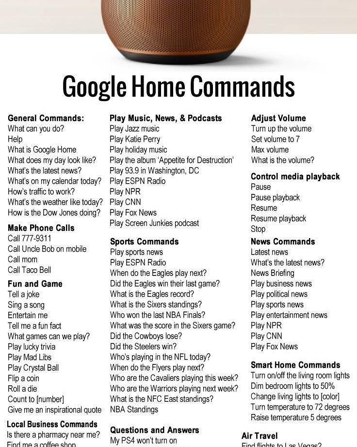 phillysdon04's tweet photo. Google Home Commands
#googlehome #googlehomemini #googleassistant #smarthome #smarthometech #smarthometechnology #heygoogle #okgoogle #googlehometricks #googlehometips https://t.co/eARFHQwWp3