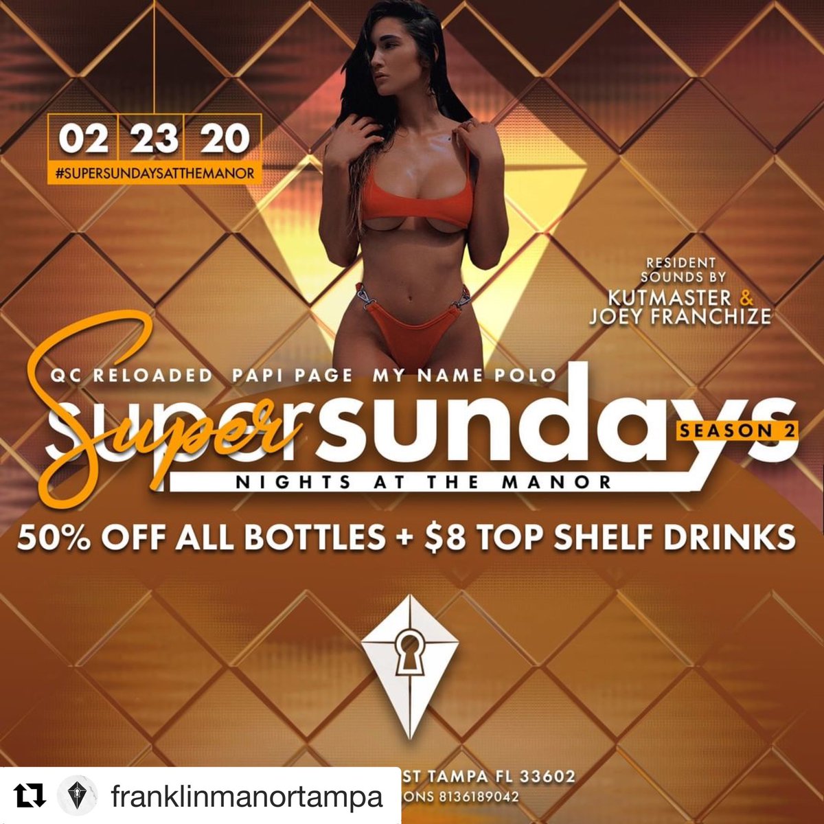 iamhimperm's tweet photo. We popping tonight! @franklinmanortampa https://t.co/egZr6OdmyL